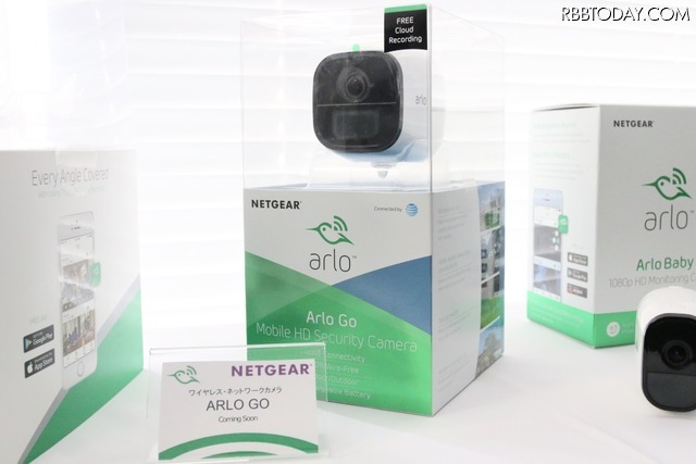 LTEにも対応し、ネットワーク環境がない場所での運用も実現する「Arlo Go」（撮影：防犯システム取材班）