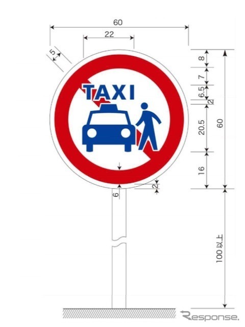 乗車禁止エリアの標識（新）