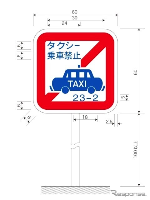 乗車禁止エリアの標識（旧）
