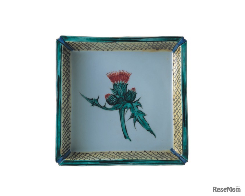 富本憲吉《色絵薊文角鉢》 1938年　東京国立近代美術館蔵