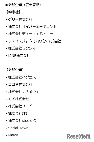 「青少年ネット利用環境整備協議会」参加企業