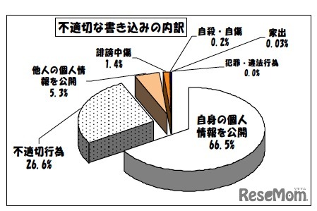 不適切な書き込みの内訳