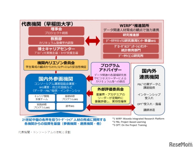 代表機関・コンソーシアムの体制と役割