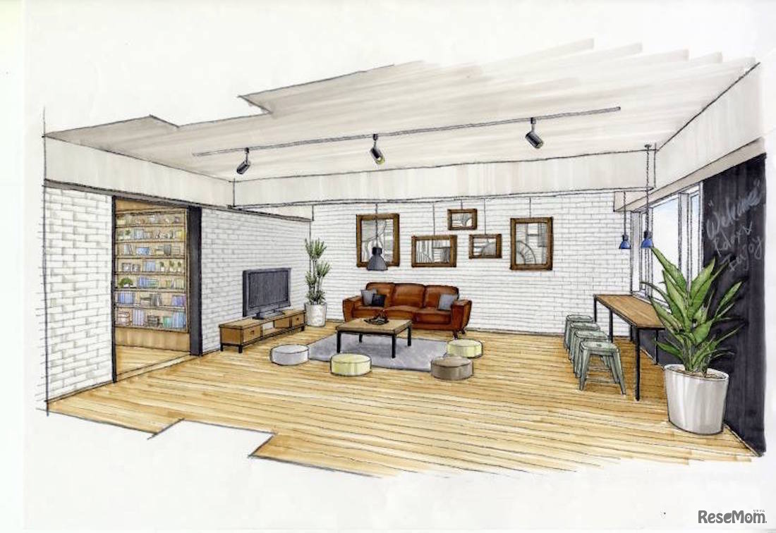 50帖以上のメインリビング　シアタースペース（完成イメージ）