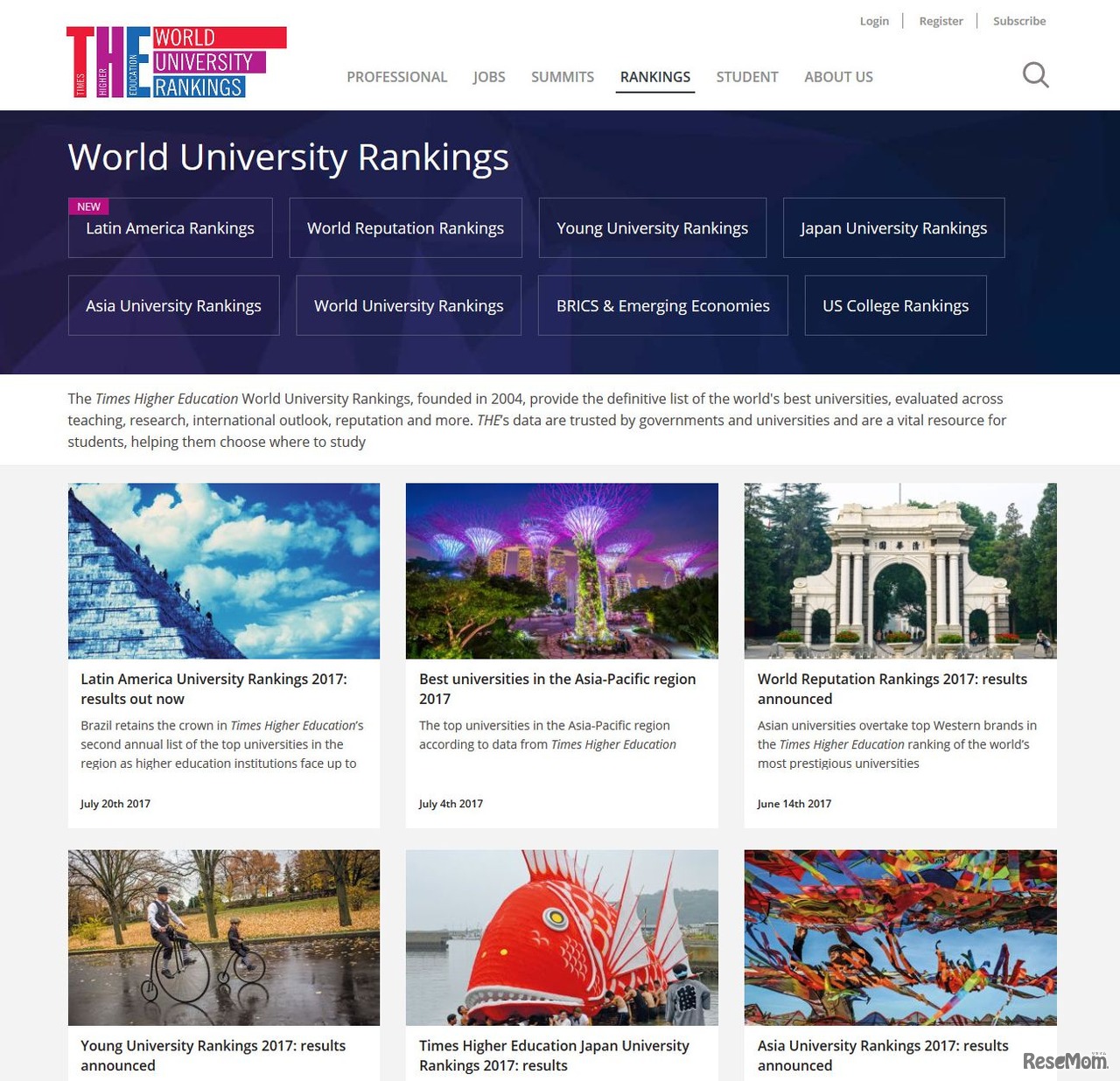 World University Rankings  Times Higher Education （THE）