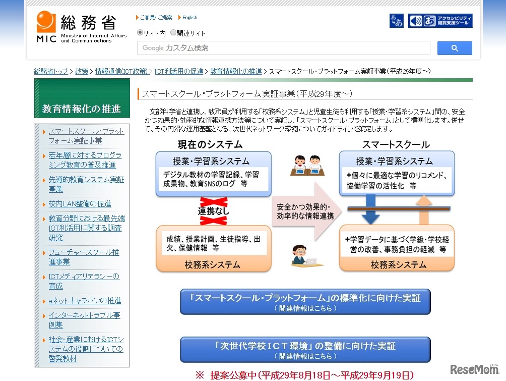 スマートスクール・プラットフォーム（総務省）