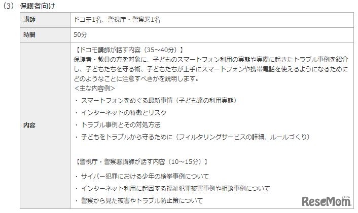 ～みんなで学ぶ～TOKYOネット教室（保護者向け）