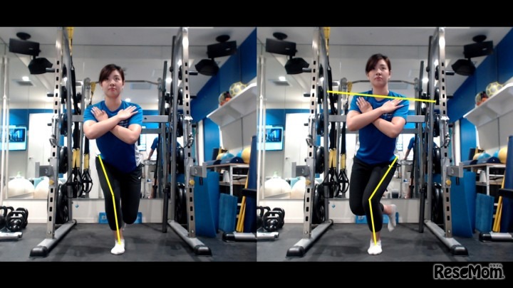 動画による動作チェック（イメージ）課題点を自分の目で明確にチェックできる