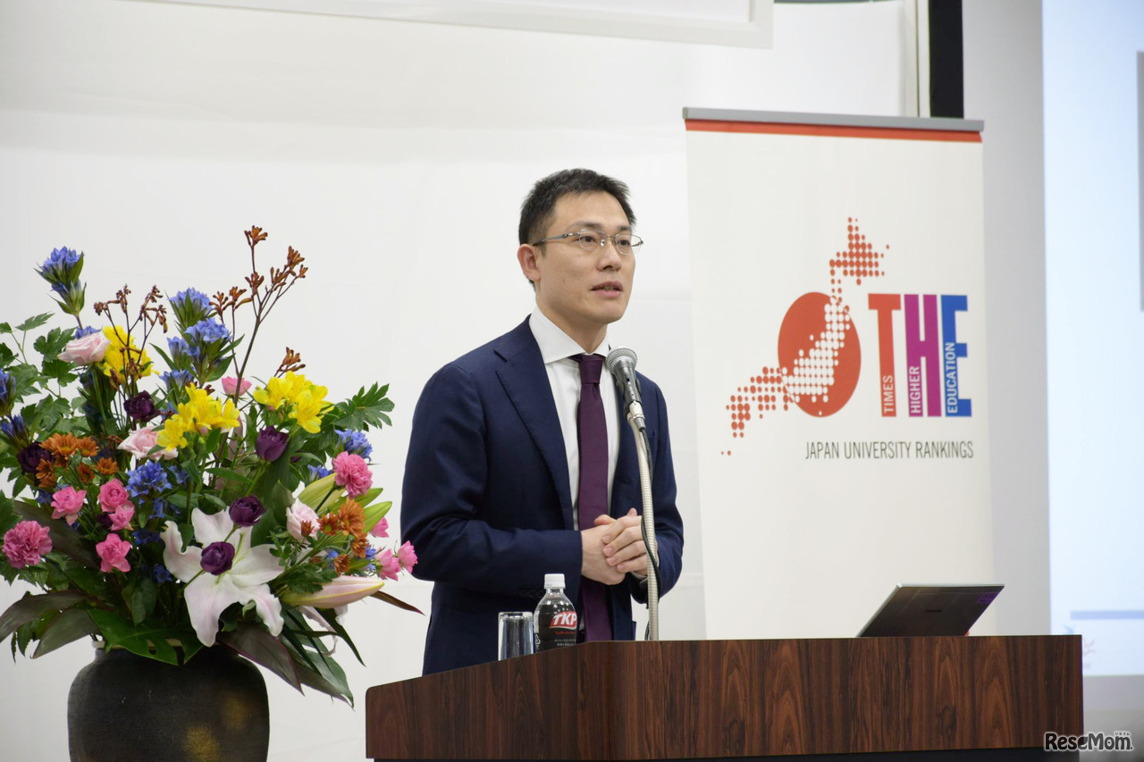 2017年10月16日　THE世界大学ランキングについて講評を行う、ベネッセコーポレーション学校カンパニー大学・社会人事業本部長の藤井雅徳氏