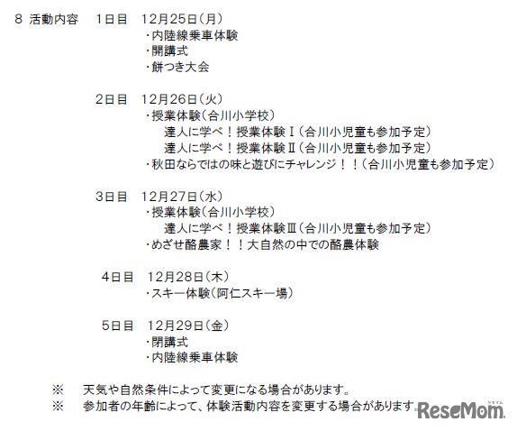 2017年冬　「短期チャレンジ留学II」の活動内容