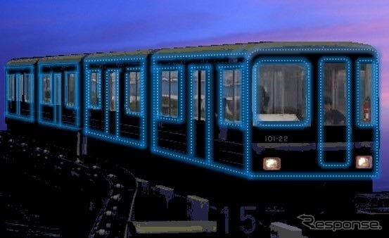 「イルミネーション列車」のイメージ。車体をLEDで装飾する。