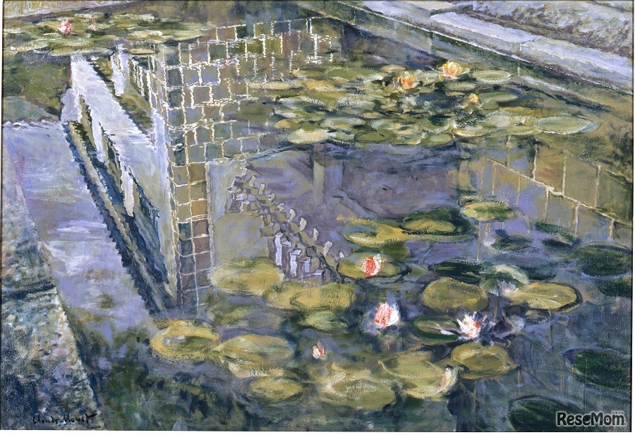 福田美蘭《モネの睡蓮》（部分）2002年　アクリル、キャンヴァス（パネル貼）、額（既製品）　86.3x116.5x8.3cm　大原美術館