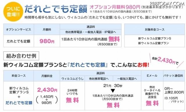 「だれとでも定額」による料金プラン 「だれとでも定額」による料金プラン