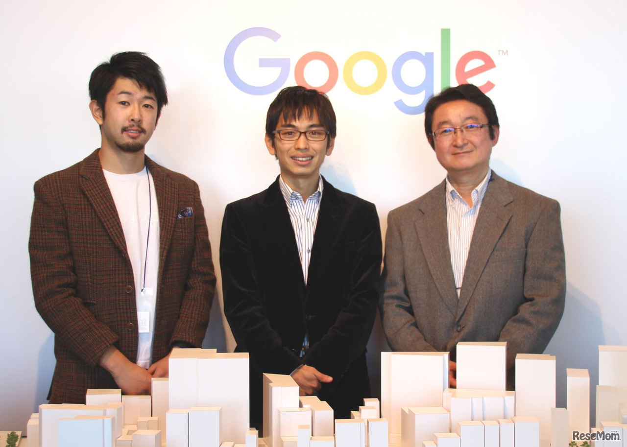 「みんなのコード」運営委員の高木皓太氏（左※高はハシゴダカ）、代表の利根川裕太氏（中）、指導者養成主任講師の竹谷正明氏（右）