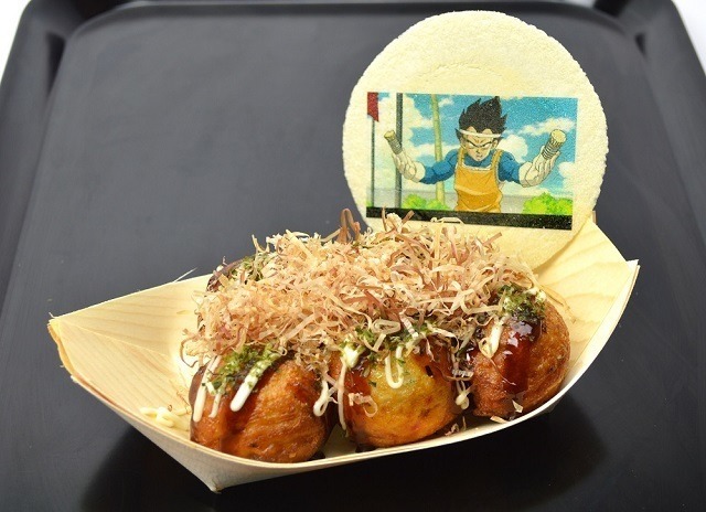 お待たせしましたー！ベジータの特製たこ焼き (480円)