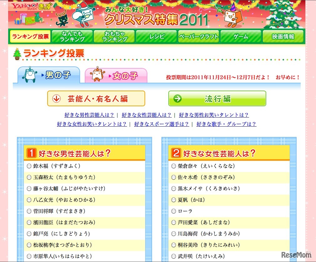 ランキング投票