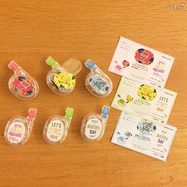 修正テープ「ケシピタミニ」着せ替えシールもあります。