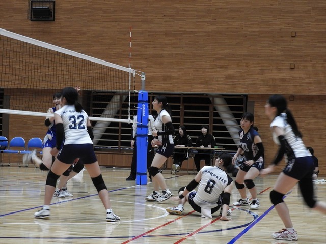 神戸親和大のレシーブ