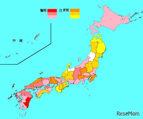 インフルエンザ流行レベルマップ