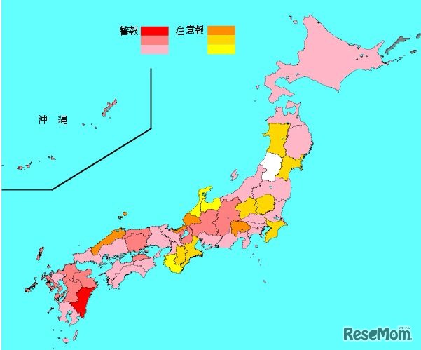 インフルエンザ流行レベルマップ