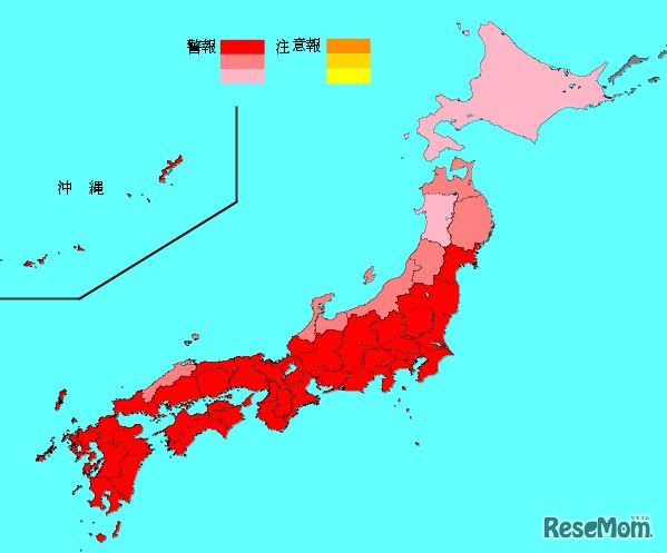 インフルエンザ流行レベルマップ