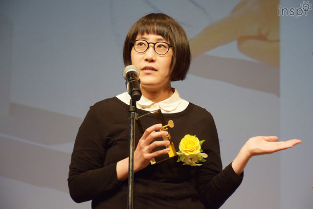 「コクヨデザインアワード2017」表彰式／優秀賞を受賞した「かきゴム」ぷらばんばんの中島奈穂子氏