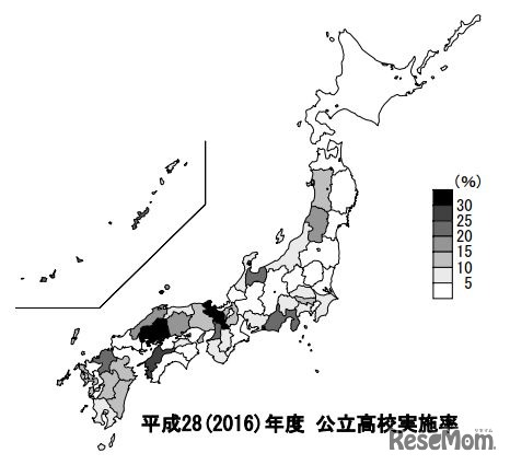 平成28年度 海外就学旅行実施率（公立高校）