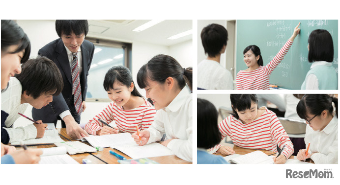 （左）生徒も講師も積極的に議論を重ねる／（右）お互いの意見・考え方を共有することで視野を広げ、相手に伝える表現力が身に付く