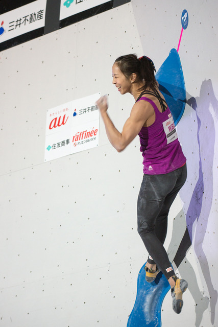第13回ボルダリングジャパンカップで優勝した野口啓代（2018年2月4日）