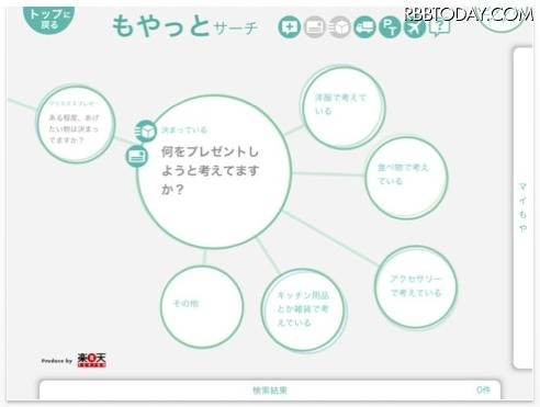 「もやっとサーチ」画面