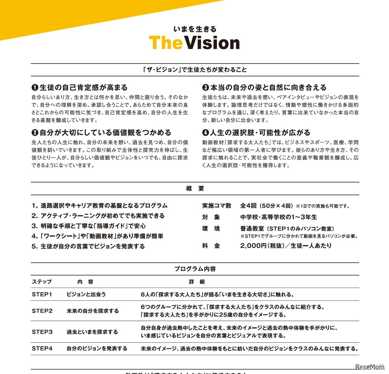 教育と探求社「The Vision（ザ・ビジョン）」詳細