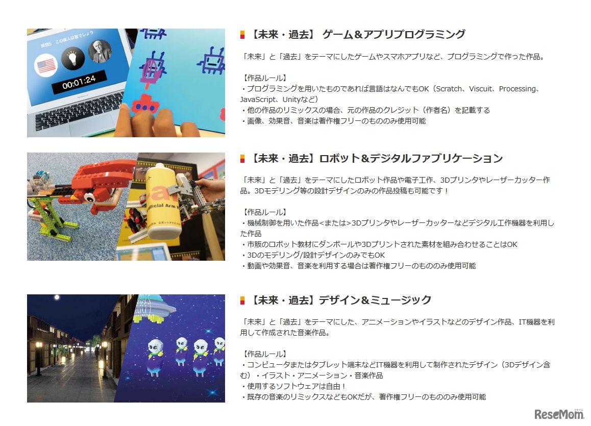 LITALICOワンダー×Creatubbles「クリエイティブマッチ」応募を受け付けるカテゴリの一例