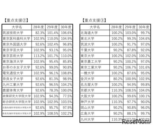 機能強化経費（新規分）の3か年の評価率