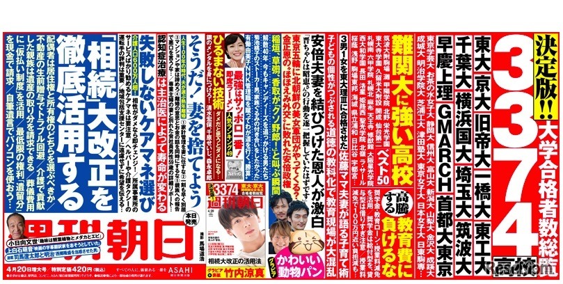 週刊朝日（2018年4月20日増大号）中吊り