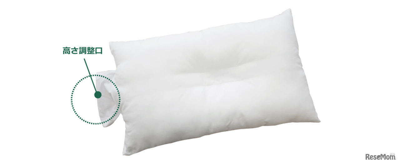 高さ調節口から中身の綿量を調節可能