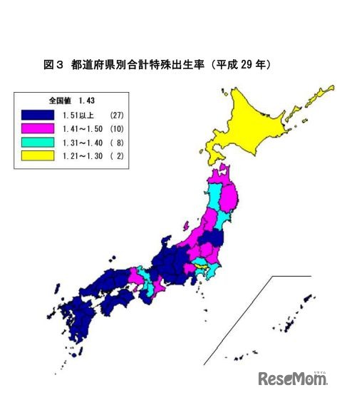 都道府県別合計特殊出生率