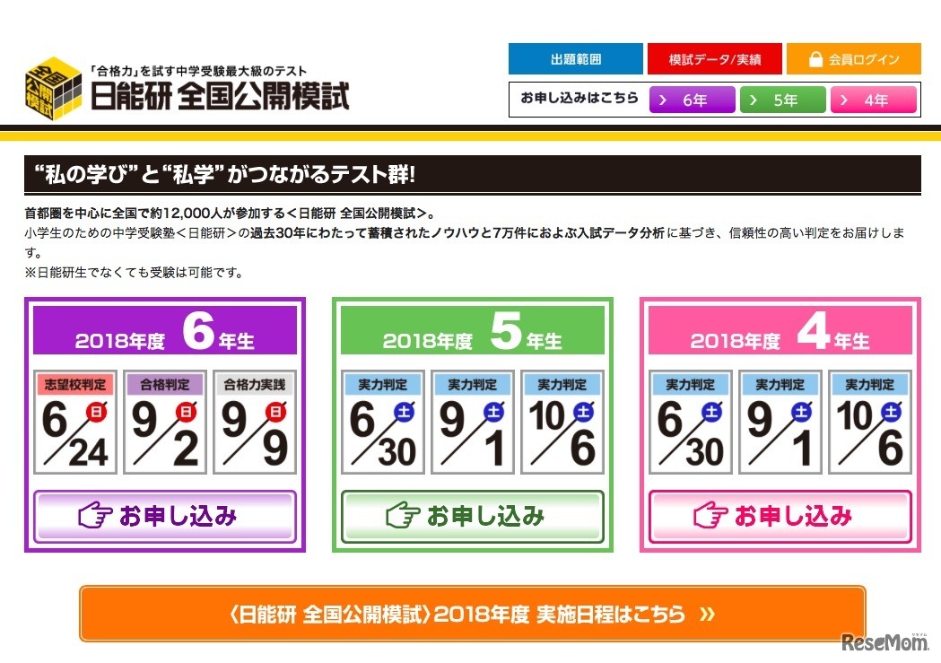 日能研全国公開模試