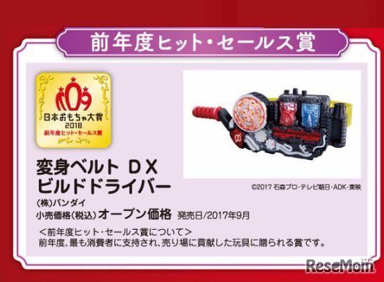 日本おもちゃ大賞2018 前年度ヒット・セールス賞