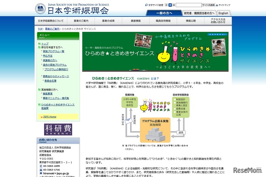 ひらめき☆ときめきサイエンス