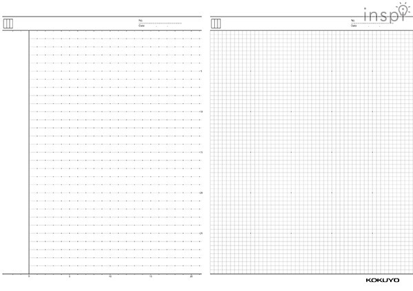 ノート見開き左右別の罫内容