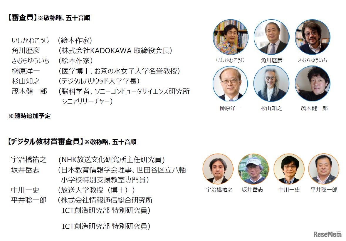 デジタルえほんアワード -DIGITAL EHON AWARD-　第6回（2018年）の審査員