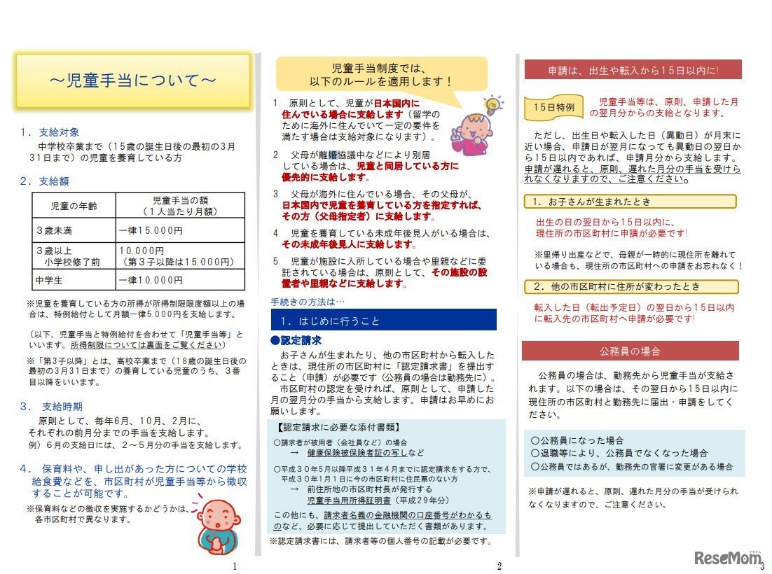 児童手当制度の案内