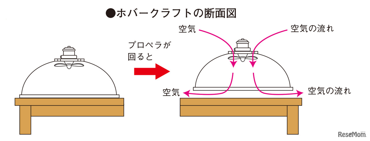 ホバークラフトの断面図
