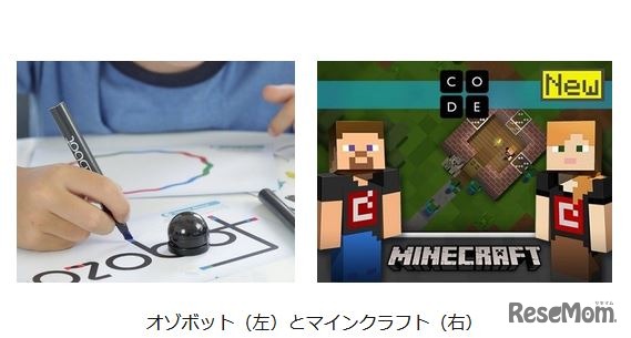 オゾボット（左）とマインクラフト（右）