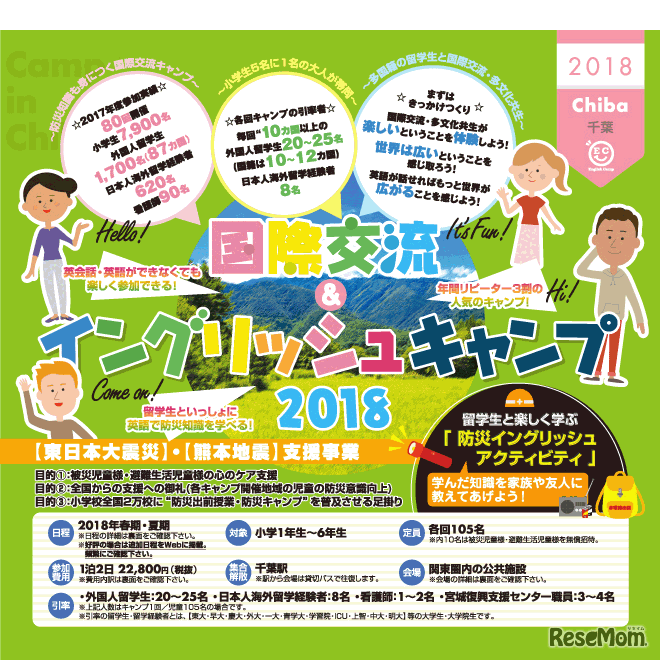 「国際交流イングリッシュキャンプ2018」千葉エリア