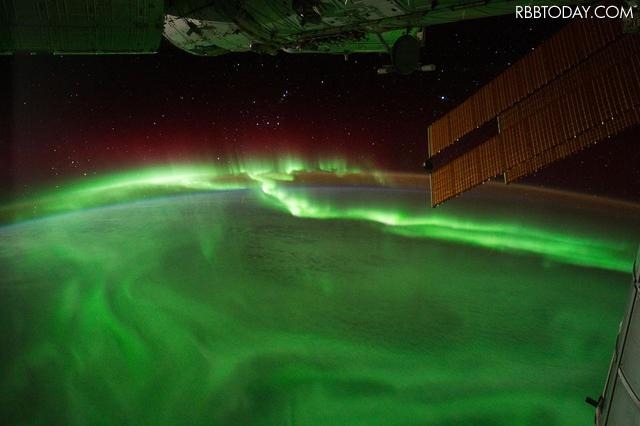 ISSから撮影されたオーロラ