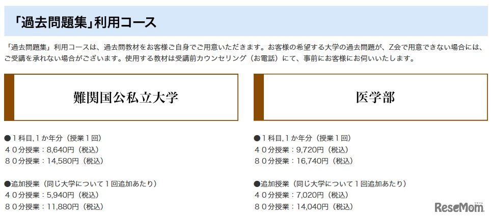 「過去問題集」利用コース