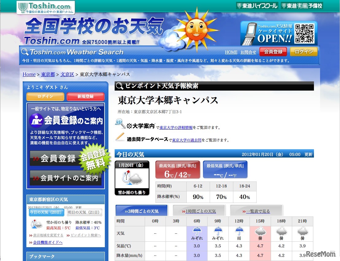 全国学校のお天気