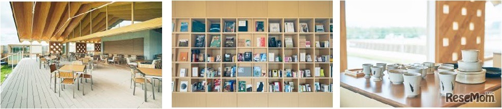 ライブラリーやショップ、レストランを備える共用棟は、パブリックスペースとして地域の人々にも開放している