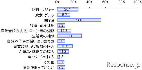 楽天リサーチ 冬のボーナスに関する調査 今年の冬のボーナスの用途複数選択
